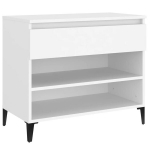 vidaXL jalatsikapp, valge, 70 x 36 x 60 cm, tehispuit