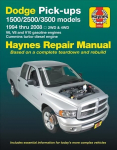 O/P HM Dodge Pick Ups 1500 2500 3500 1994-2008: 2wd & 4WD - V6, V8 and V10 Gasoline Engines - Cummins Turbo-Diesel Engine
