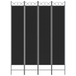 vidaXL 4 paneeliga ruumijagaja, must, 160x220 cm, kangas