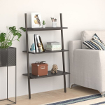 vidaXL 3 riiuliga redelriiul, must, 64 x 34 x 116 cm