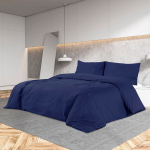vidaXL voodipesukomplekt tumesinine 220 x 240 cm puuvill