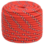 vidaXL paadik&ouml;is, punane, 18 mm, 25 m, pol&uuml;prop&uuml;leen