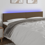 vidaXL LED-voodipeats, tumepruun, 200x5x78/88 cm, kangas