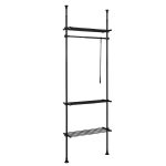 Avatud riidekapp SoBuy KLS07-SCH, must
