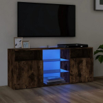vidaXL telerialus LED-tuledega, suitsutatud tamm, 120 x 30 x 50 cm