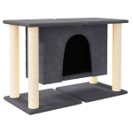 vidaXL kassimaja sisalk&ouml;itega kraapimispuudega, tumehall, 50 cm