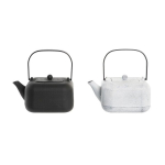 Teekann - DKD Home Decor - Standard - 1,2 L - Roostevaba teras - Valge ja must