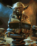 Maalimine numbrite j&auml;rgi - maalimise komplekt 40x50 cm. "Star Wars. Joda"