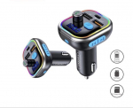 Auto FM-modulaator / laadija LED-valgustusega. USB, C-t&uuml;&uuml;pi telefonilaadija. Bluetooth, MP3.