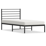 vidaXL metallist voodiraam peatsiga, must, 90x200 cm