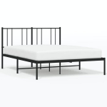 vidaXL metallist voodiraam peatsiga, must, 135x190 cm