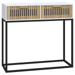 vidaXL konsoollaud, valge, 80 x 30 x 75 cm, tehispuit ja raud