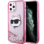 Karl Lagerfeld KLHCP12MLNCHCP iPhone 12/12 Pro 6,1 roosa/kuldne Glitter Choupette peaga &uuml;mbris
