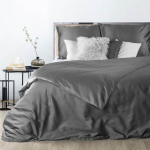 Eurofirany satiinist puuvillane voodipesukomplekt Nova3 Steel, 140x200, 2 osa, hall