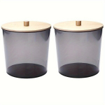 Suur Plastpurk Pesuruumile Bambuskaanega 1/2tk., 2vnt permatomas juodas