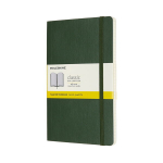 Moleskine Classic m&auml;rkmik L ruudustik, pehme k&ouml;ide, roheline