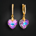 Naiste h&otilde;bedased k&otilde;rvar&otilde;ngad DiamondSky "Romantic Heart III (Vitrail Light)" Swarovski kristallidega