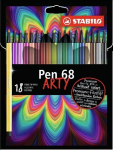 Viltpliiatsid Stabilo Pen 68 Arty, 18 erinevat v&auml;rvi