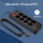 Mitme-pistikupesaga J&otilde;uriba - 8 AC Pesad, 4 USB Laadija, L&uuml;litiga Seinaadapter T&uuml;&uuml;p F Kodus, Kontoris.