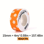 1 rull 15mm7m/4m J&auml;tkuv Sildi Paber P12/P15/P50/Q30/D30 KingJim LR5C/LR20C Kontori Sildiprinterile 15mm7m/4m., 4 m geltona ramunė