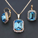 H&otilde;bedast Ehtekomplekt Diamond Sky &ldquo;Lourdes (Aquamarine)&rdquo; Swarovski Kristallidega
