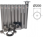 Suitsutoru komplekt 8 m DN200 mm