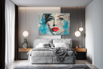 Moodne pilt elutuppa Naise portree l&otilde;uendil Pop-Art ornament 80x120
