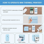 Kaasaskantav Juhtmevaba Mini Fotoprinter - Hetke Fotod Telefonist., Mėlyna