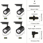 6-Pakk Recessed J&auml;lgvalgustid: 12W, 20W, 30W, 40W - AC 175-265V, Alumiiniumkorpus, 6 vnt baltos spalvos rinkinys