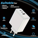 1tk 65W USB C Laadija, 3-Port PD3.0/QC4.0 GaN-Tech Kiirlaadija Adaptee.