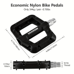 MTB pedaalid, 3 laager libisemiskindel kerged nailonkiust BMX pedaalid 9/16, Juoda