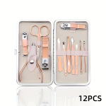 Pedik&uuml;&uuml;ri Manik&uuml;&uuml;ri Komplekt Meestele, Naistele - 18 TK Komplekt K&uuml;&uuml;ntele Kodus ja Reisimiseks. , Rose Golden 7 dalių rinkinys