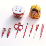 [Hot-Sale] 7tk Luksuslik Matrjo&scaron;ka K&uuml;&uuml;nehoolduskomplekt - Roostevabast Terasest L&otilde;ikurid ja Ilu Komplekt Dekoratiivse Karbiga. , Pink-7vnt mielas nagų replių rinkinys