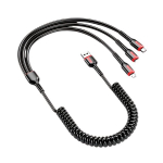 Durcord 3-&uuml;hes T&otilde;mbevaba USB Laadimiskaabel iPhoneile, Type-C ja Micro-USBle