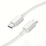 60W USB-C-C Kiire Laadimiskaabel iPhone ja Samsung jaoks., Baltas