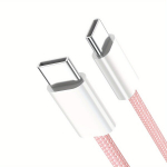 60W Kiire Laadimine Kaabel iPhone 15 ja Samsung jaoks - USB-C USB-C juhtmega &uuml;hilduv iPhone 15 seeria, iPad Pro/Air 5, MacBook ja Galaxy S22/S21/S20 Ultra jaoks, Rožinis