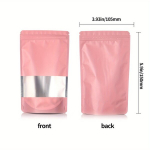 100tk V&auml;rviline Aknaga Isetoetav Roosa Toidu Pakend Kotike Lukuga Kott, 18*26+4cm