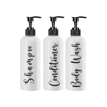 3tk 500ml Vannitoa Seebidosaator Klassifikatsioonisildiga, Baltas