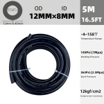 Paindlik Sinine Pol&uuml;uretaan Surve&otilde;huvoolik 12mm x 8mm 5m, Juoda