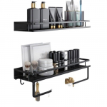 Mitmeotstarbeline Vastupidav Vannitoariiul Metallist Konksudega Seinariiul., Juodas dvigubas sluoksnis 49,78 cm