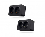 Pistikupesa v/a 2V, Videx Binera, must grafiit, IP20 (2 tk.)