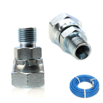 Adapter Rosfix 1/4"&ndash;3/8" &ndash; Roostevaba teras, K&otilde;rgsurve 400 bar, NPSM keere