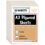 10 x A3 vineeripaneelid Pappel 5 mm vineeripaneelid 420 x 300 x 5 mm (+/- 0,5 mm) Creative Deco