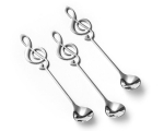 Metallist teelusikad MUSIC CLEF 3 tk H&Otilde;BE