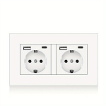 1tk 16A Seina Pistikupesa USB-C Laadijaga, 146mm X 86mm, Kahe USB Pesaga.