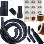 Komplekt Rosfix WD3 &ndash; Pestav filter, 10 tolmukotti, 4 m voolik, Sobib Karcher WD2/WD3 jaoks