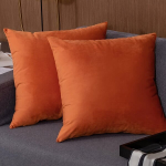 2tk Velvet Padi Katted, 45 x 45 cm., Oranžinė