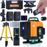 Laserlood Rosfix ROT16L &ndash; 16 joont, Isekalibreeruv, T&ouml;&ouml;ulatus kuni 25 m, IP54, Komplekt statiiviga