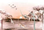 Laste toa seinamaalingud safari loomad kaelkirjak 240x360
