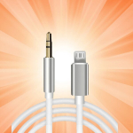 3,5 mm AUX helikaabel iPhone Lightning &uuml;hendusega 100cm, Baltas
